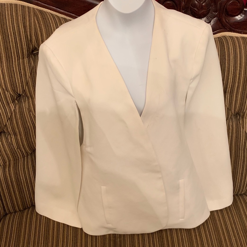 Stylish cream cape blazer